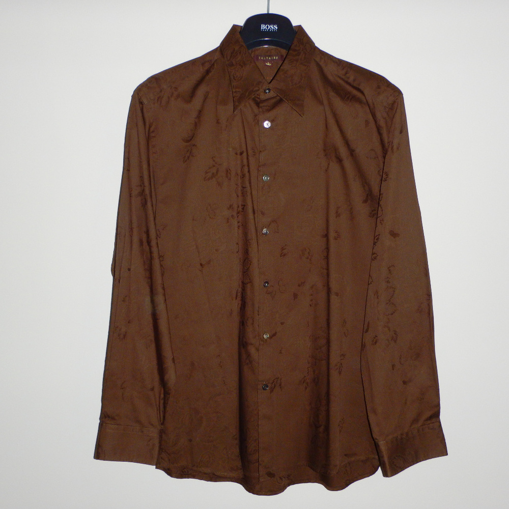 Brown two toned floral Saltaire Dress Shirt